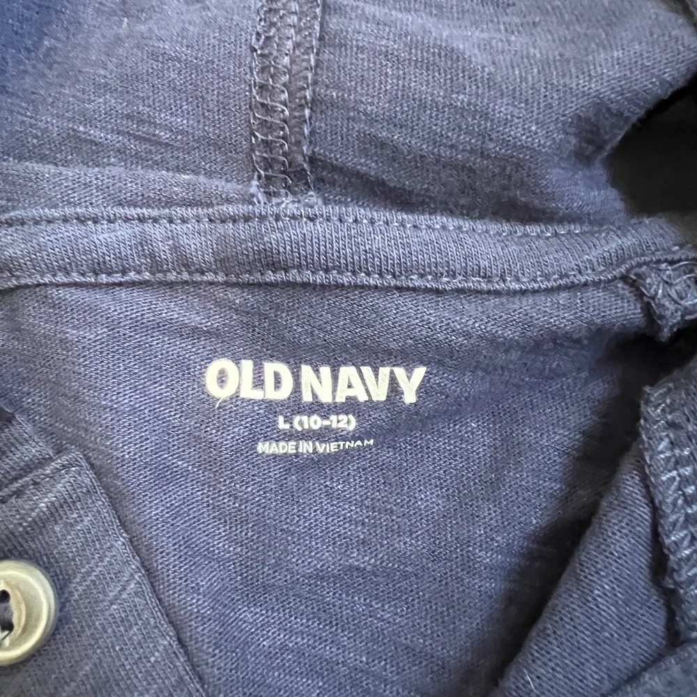Old Navy Boys long sleeve hooded Henley Size L New